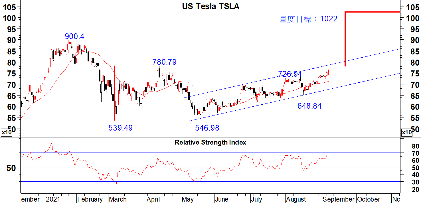 Read more about the article Tesla (TSLA)形成上升通道